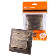 Выключатель 1 кл. с подсветкой 10А старинная бронза «Лама» TDM