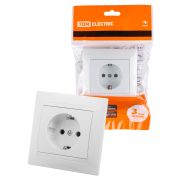 Розетка 2П+З 16А 250В белая «Лама» TDM