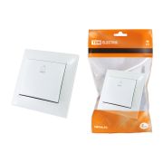 Кнопка звонковая 6А белая «Лама» TDM