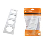 Рамка 4-х постовая горизонтальная белая «Лама» TDM