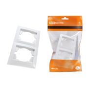 Рамка 2-х постовая горизонтальная белая «Лама» TDM