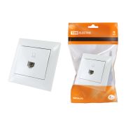 Розетка компьютерная RJ45  белая «Лама» TDM