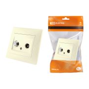 Розетка TV («мама») + SAT (F-разъем) 0-2400МГц сл. кость «Лама» TDM