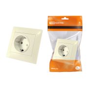 Розетка 2П+З 16А 250В с защ. шт. сл. кость «Лама» TDM