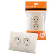 Розетка двойная 2П 10А 250В сл. кость «Лама» TDM