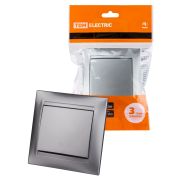 Перекрестный выключатель 1-кл. 10А серебр. металлик «Лама» TDM