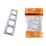 Рамка 4-х постовая вертикальная серебр. металлик «Лама» TDM