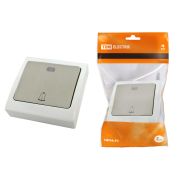 Кнопка звонковая с подсветкой скрытой установки IP54 6A серая «Вуокса» TDM