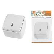 Переключатель на 2 направления 1-кл. открытой установки IP20 10А, белый «Дача» Народная