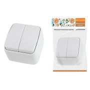 Выключатель 2-кл. открытой установки IP20 10А, белый «Дача» Народная