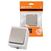 Переключатель на 2 направления 1-кл. открытой установки IP54 10А серый «Вуокса» TDM