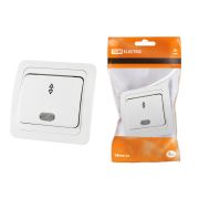 Переключатель на 2 направления с подсветкой 10А белый «Валдай» TDM