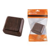 Переключатель на 2 направления 1-кл. открытой установки IP20 10А, бук «Ладога» TDM