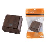 Переключатель на 2 направления 1-кл. открытой установки с подсветкой IP20 10А, бук «Ладога» TDM