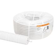 Труба гофрированная ПВХ d 16 с зондом (50 м) легкая 350Н белая TDM