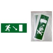 Знак «Направление к эвакуационному выходу направо вниз» 350х124мм для ССА TDM