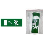 Знак «Направление к эвакуационному выходу налево вверх» 350х124мм для ССА TDM