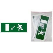 Знак «Направление к эвакуационному выходу налево вниз» 350х124мм для ССА TDM