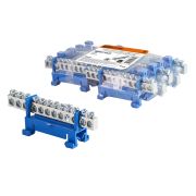 Шина «N» нулевая с изолятором на DIN-рейку 6x9мм стойка мал. 12 групп никелированная TDM