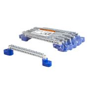 Шина «N» нулевая 6х9мм на двух угл. изоляторах 20 групп никелированная TDM