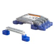 Шина «N» нулевая 6х9мм на двух угл. изоляторах 12 групп никелированная TDM