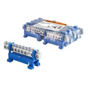 Шина «N» нулевая с изолятором на DIN-рейку 6x9мм стойка мал. 10 групп никелированная TDM