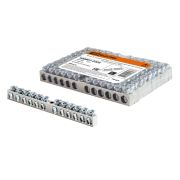 Шина «N» нулевая 6х9мм 12/1 (12 групп/крепеж по центру) никелированная TDM