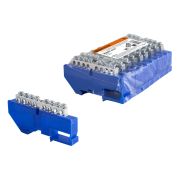 Шина «N» нулевая с изолятором на DIN-рейку 6x9мм стойка бол. 8 групп никелированная TDM