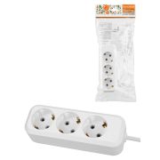Удлинитель 3 гнезда, 10 метров, с/з, 10 А, 2300 Вт, белый, НАРОДНЫЙ У1-32049 (Ун1 320-0001)