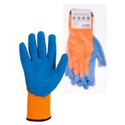 Перчатки плотной вязки акрил с латексным покрытием, «Рельеф», оранж., 10, 10 кл., 125 г, 1 пара, TDM