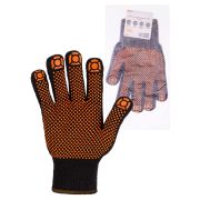 Перчатки х/б плотной вязки с ПВХ, «Точка», черные, 9, 10 кл., 77-80 г, 1 пара, TDM