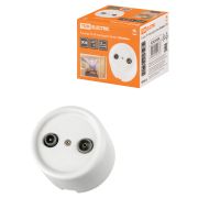 Розетка TV+R проходная белая «Болонь» TDM