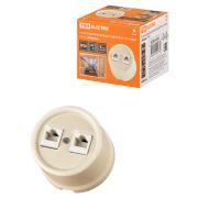 Розетка двойная компьютерная RJ45 сл. кость «Болонь» TDM