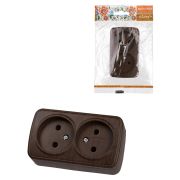 Розетка двойная 2П открытой установки IP20 10А, венге «Дача» Народная