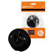 Выключатель поворотный проходной с ручкой (бантик) 10А черный «Виви» TDM