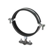 Держатель хомут с резиновым уплотнением Ø112-117 мм, для прута Ø6-10 мм, стальной зажим, термодиффузия (упак. 1 шт.) TDM