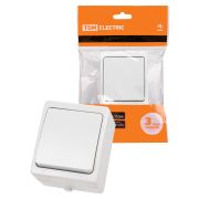 Выключатель 1-кл. открытой установки IP54 10А белый «Вуокса» TDM