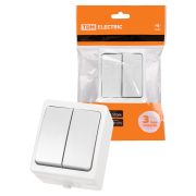 Выключатель 2-кл. открытой установки IP54 10А белый «Вуокса» TDM