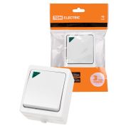 Выключатель 1-кл. с подсветкой открытой установки IP54 10А белый «Вуокса» TDM