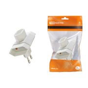 Блок плоский на 3 гнезда 2П 2,5 А 250 B под плоскую вилку белый TDM