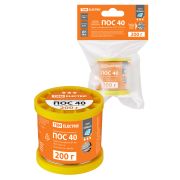 Припой ПОС 40, трубка с канифолью, ГОСТ 21931-76, Ø1 мм, 200 г, катушка, инд. упак., «Алмаз» TDM