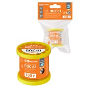 Припой ПОС 61, трубка с канифолью, ГОСТ 21931-76, Ø2 мм, 100 г, катушка, инд. упак., «Алмаз» TDM