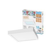 Светильник светодиодный накладной «Даунлайт НАРОДНЫЙ» квадрат СПО (белый) алюминий 18Вт 6500К