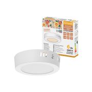 Светильник светодиодный накладной «Даунлайт НАРОДНЫЙ» круг СПО (белый) алюминий 6Вт 4000К