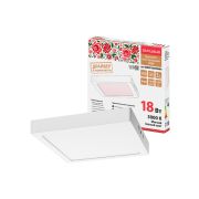 Светильник светодиодный накладной «Даунлайт НАРОДНЫЙ» квадрат СПО (белый) алюминий 18Вт 3000К