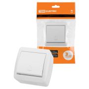 Кнопка звонковая открытой установки IP44 6А белая «Селигер» TDM