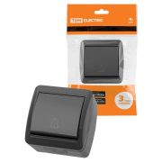 Кнопка звонковая открытой установки IP44 6А серая «Селигер» TDM