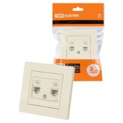 Розетка двойная телефонная RJ11 сл. кость «Сенеж» TDM