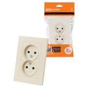 Розетка двойная 2П 10А 250В с защ. шт. сл. кость «Сенеж» TDM
