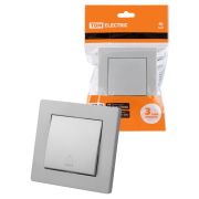 Кнопка звонка 6А серебр. металлик «Сенеж» TDM